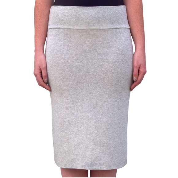 Skirts Light Heather Grey Foldover Modest Pencil Skirt Poshmark